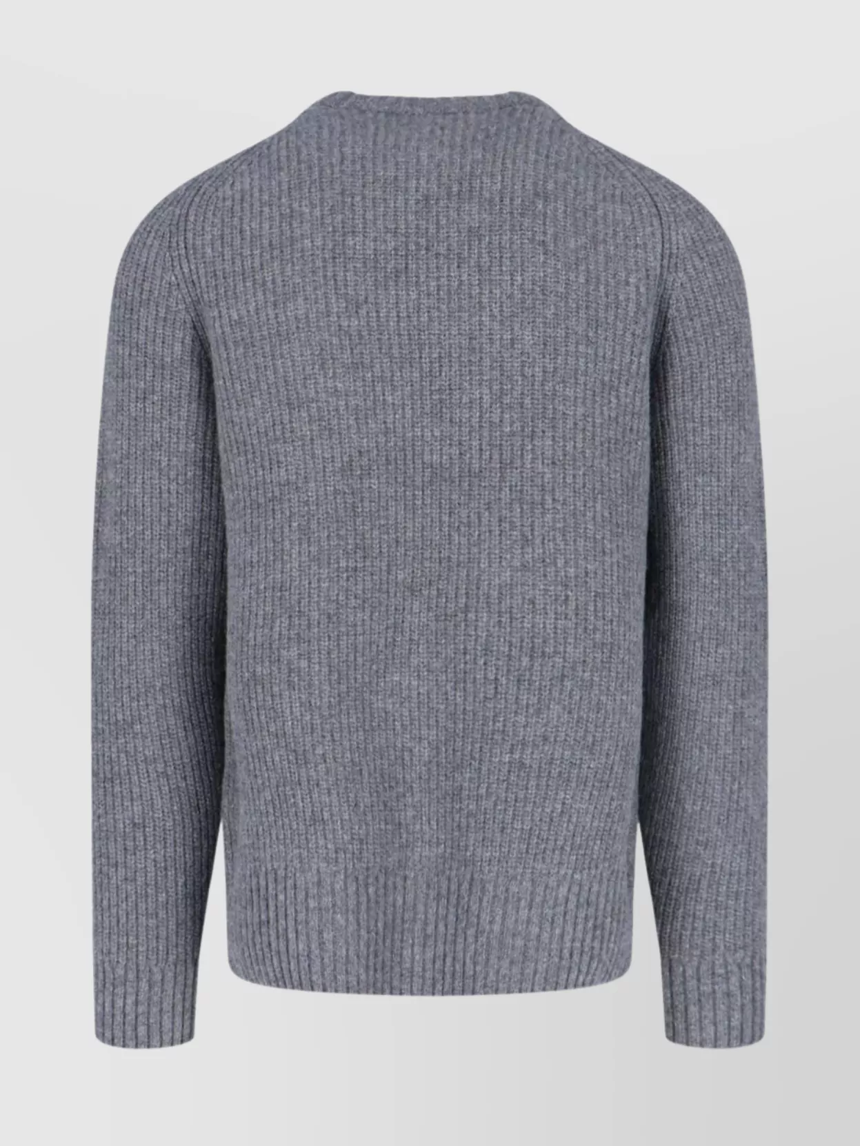 Closed Ribbed Long Sleeve Crew Neck Sweater