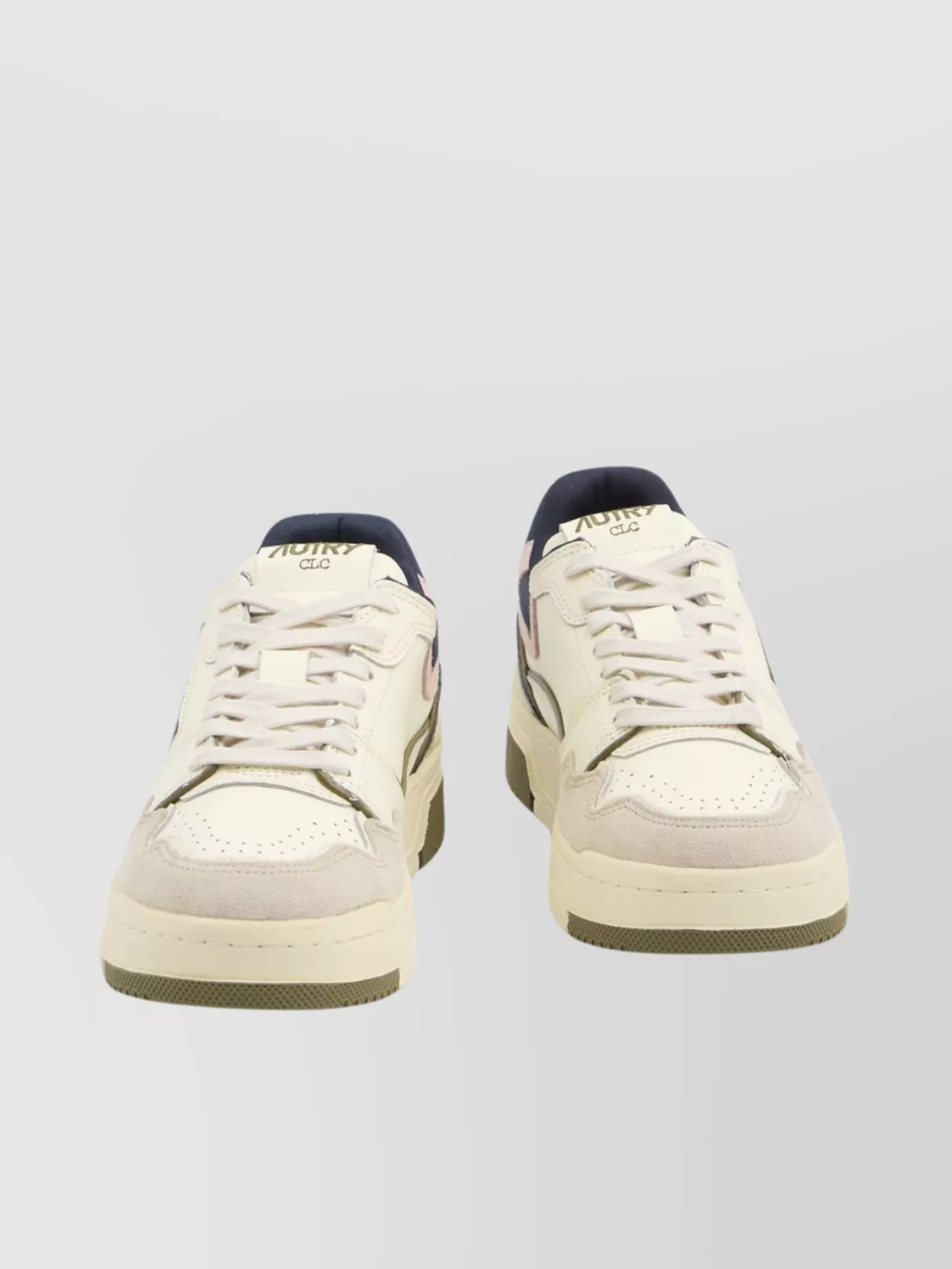 Autry Low Top Sneakers Leather Accents In Neutral