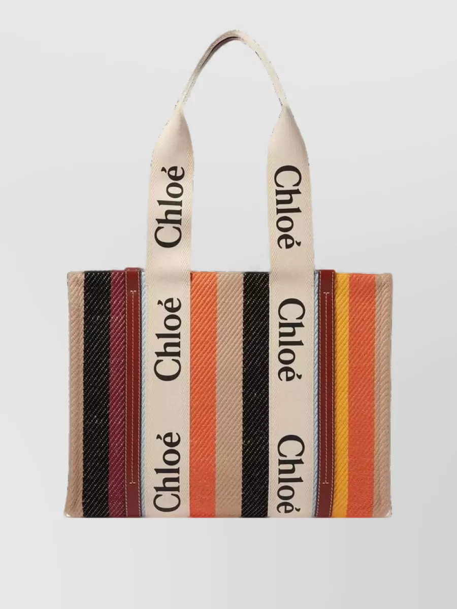 Chloé woody linen beach bag