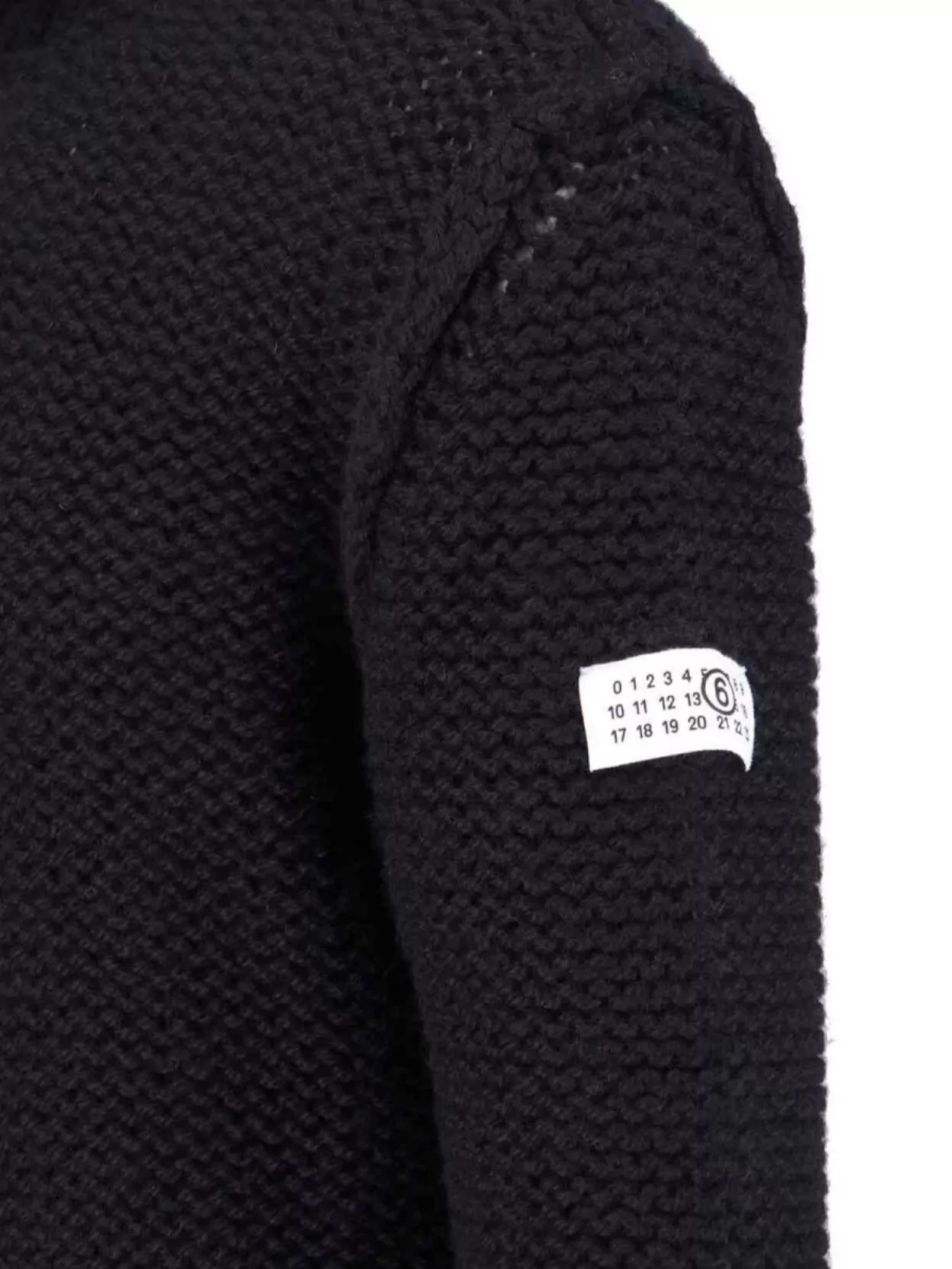 Mm6 Maison Margiela High Neck Textured Knit Crewneck Sweater
