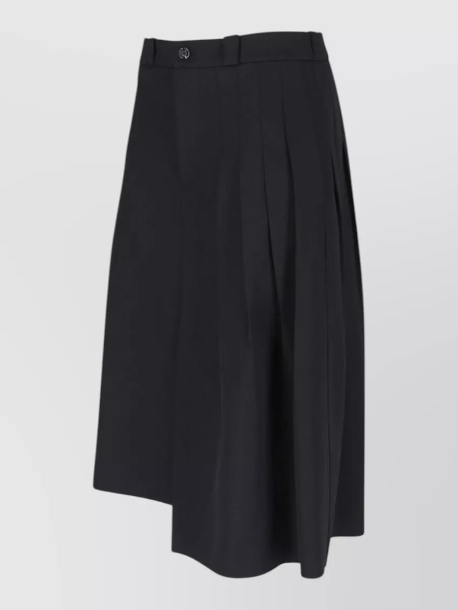 Our Legacy Virgin Wool Asymmetric Pleated Midi Skirt