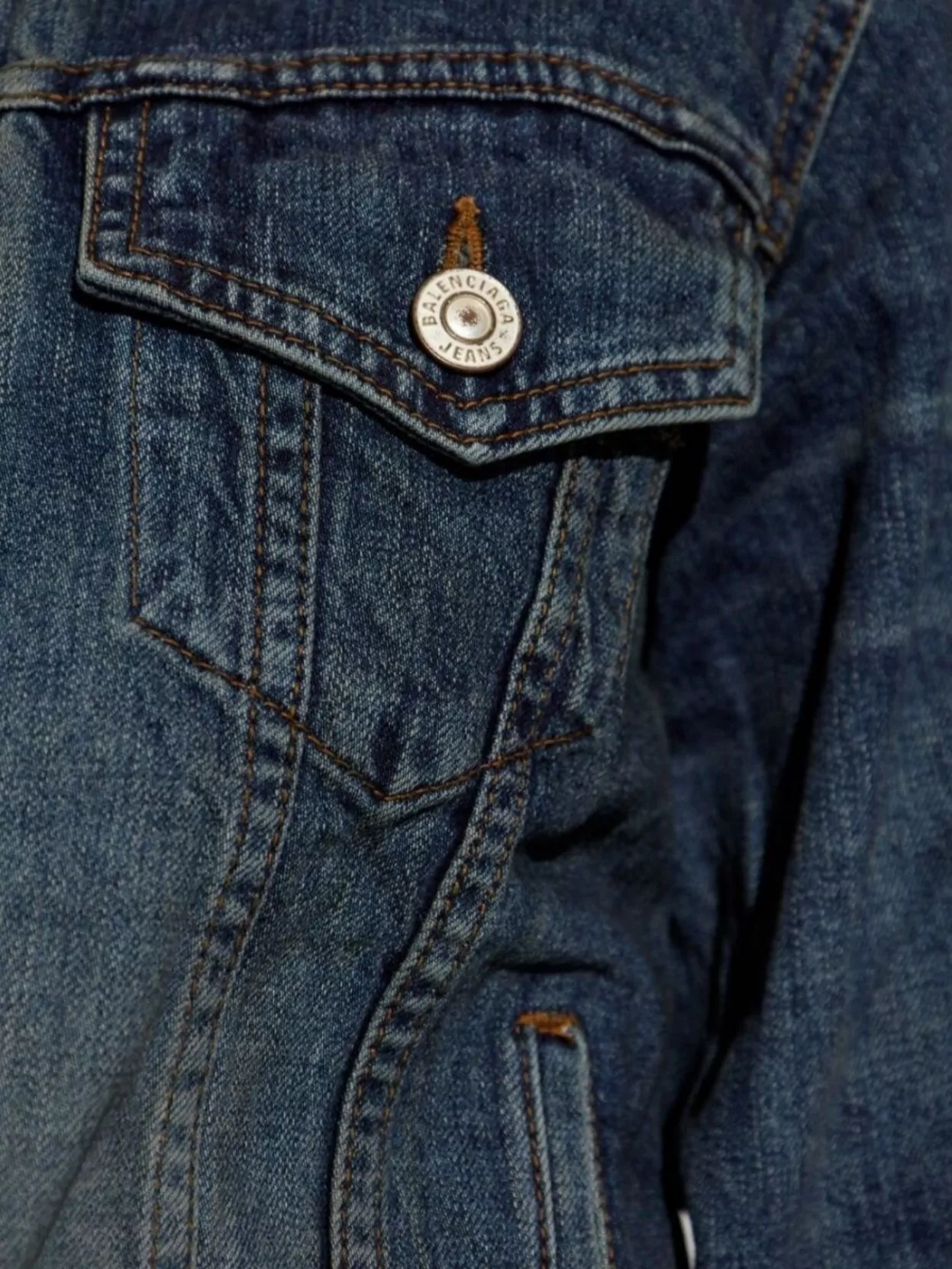 Balenciaga Fitted Denim Jacket Chest Pockets
