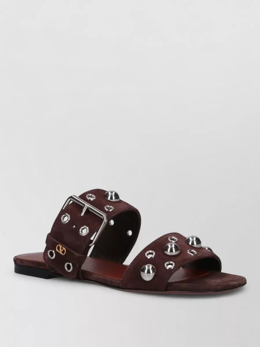 Valentino Garavani Heel Sandals Double Strap Open Toe In Multi