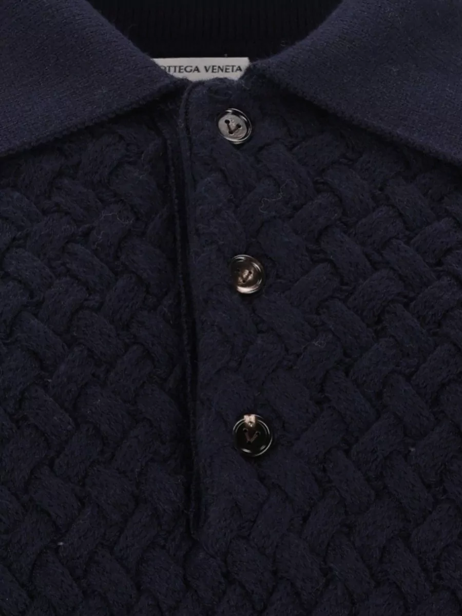 Bottega Veneta Wool Long-Sleeve Polo Shirt