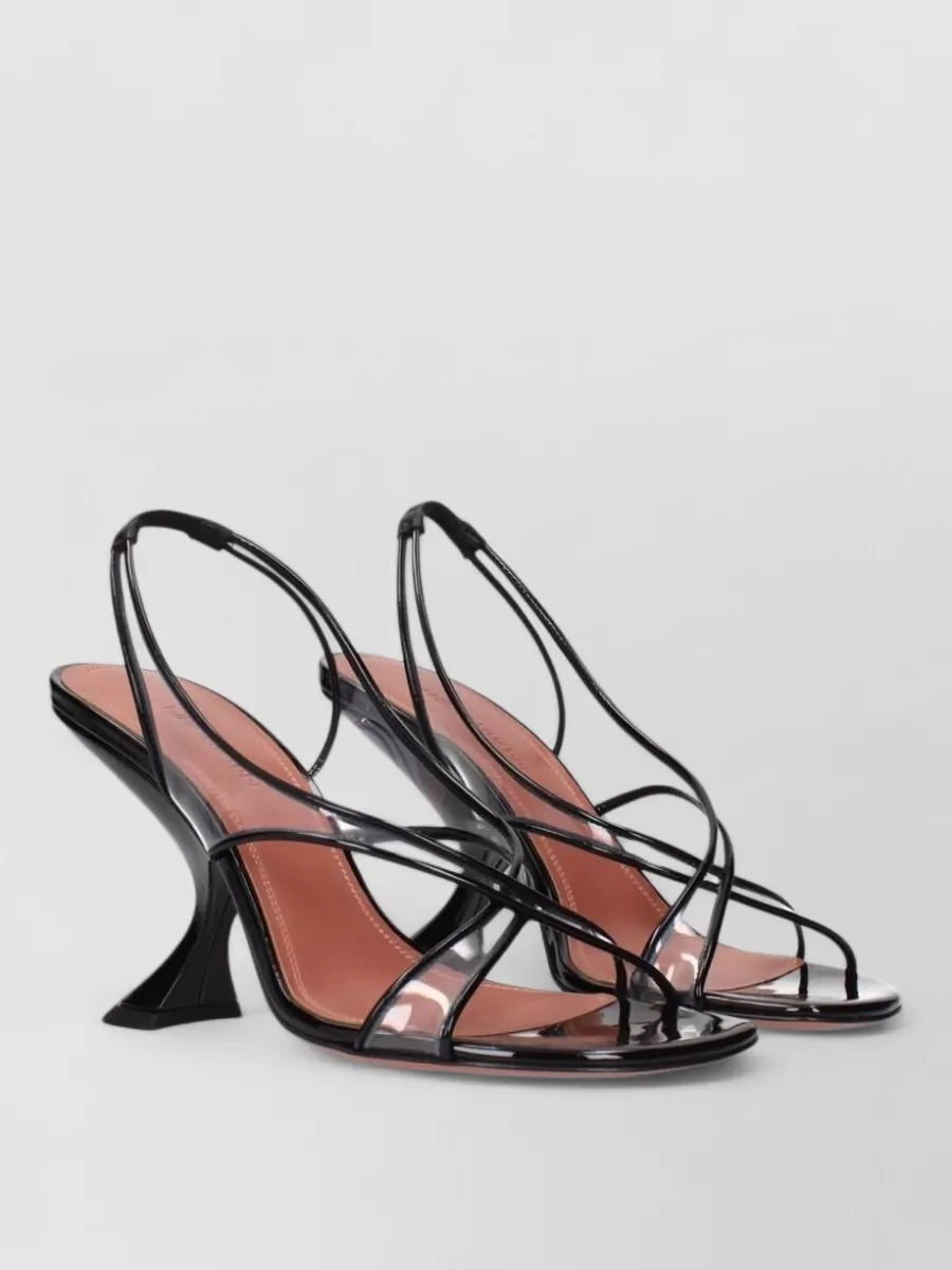Amina Muaddi Leather Stiletto Sandals