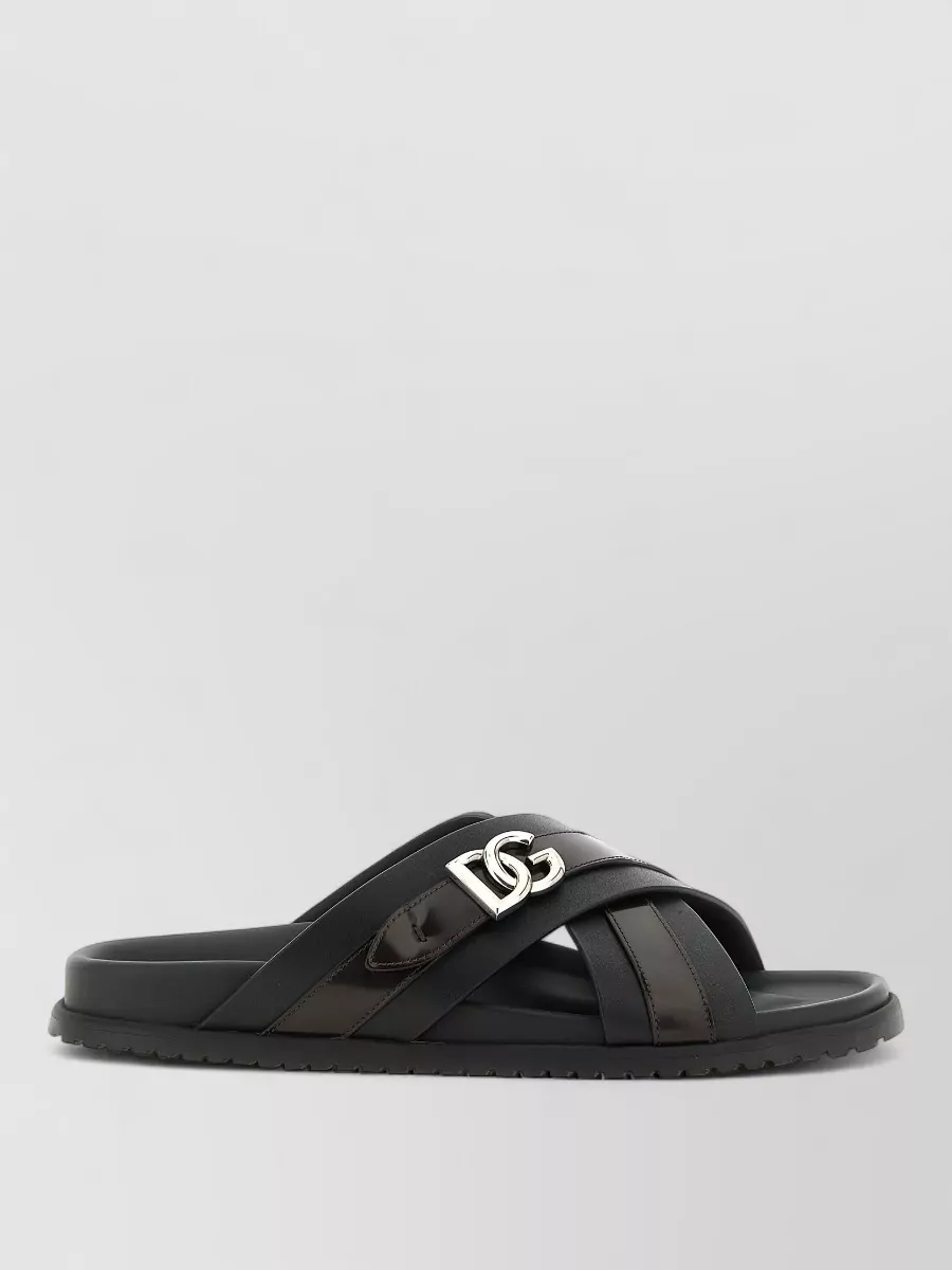 Dolce&Gabbana leather slide sandals