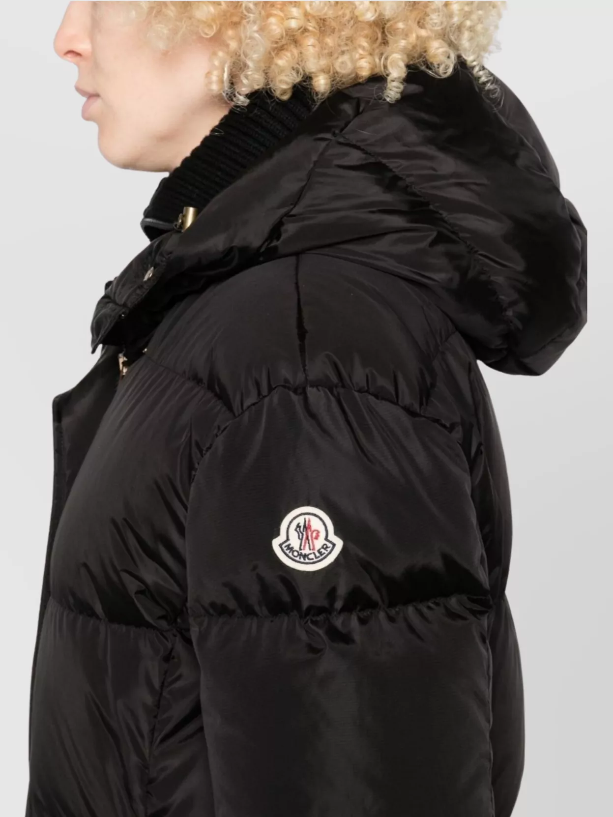 Moncler Long Hooded Quilted Coat Side Pockets