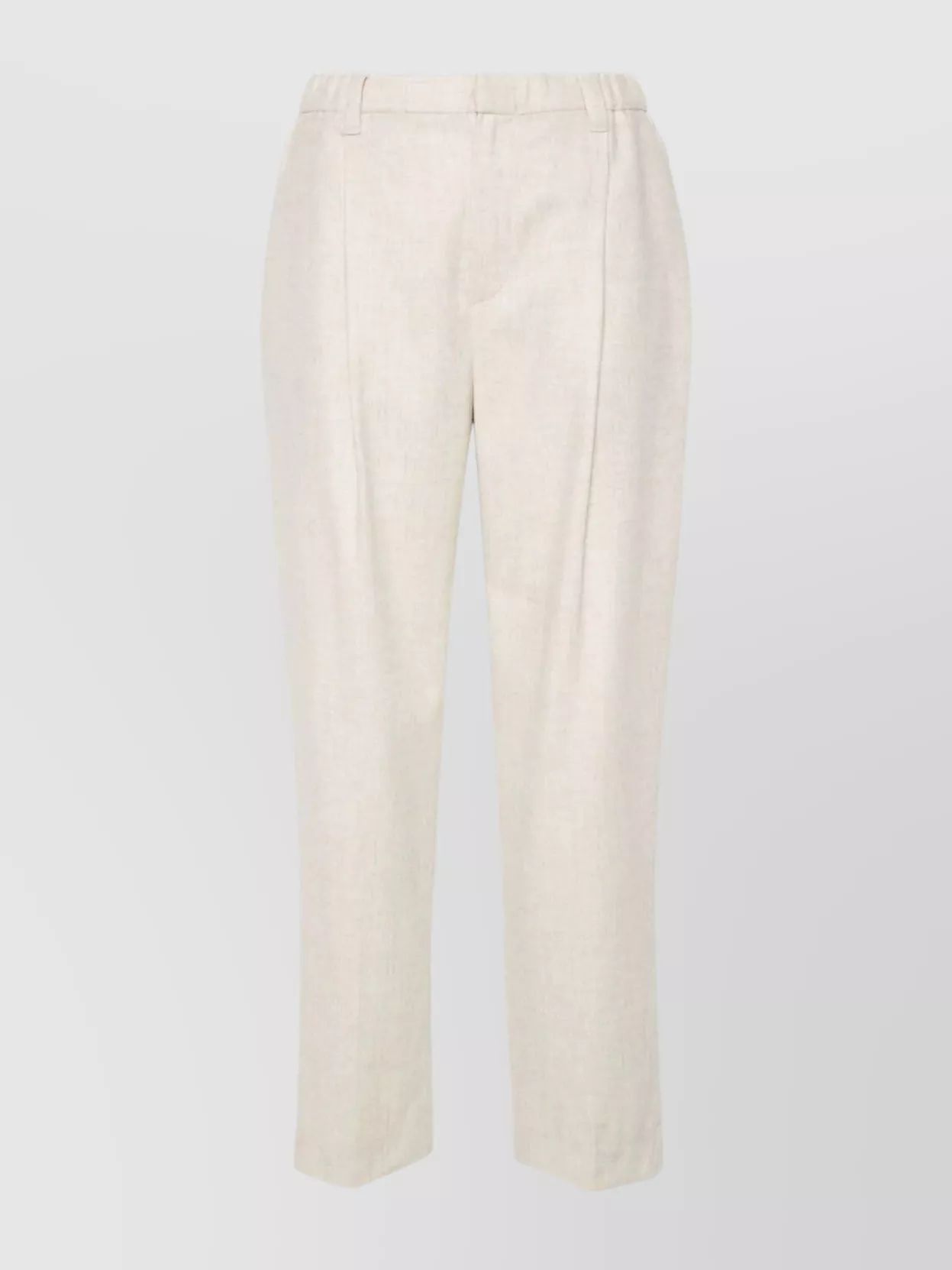 Brunello Cucinelli Tailored High-waisted Trousers With Straight Leg In Neutral