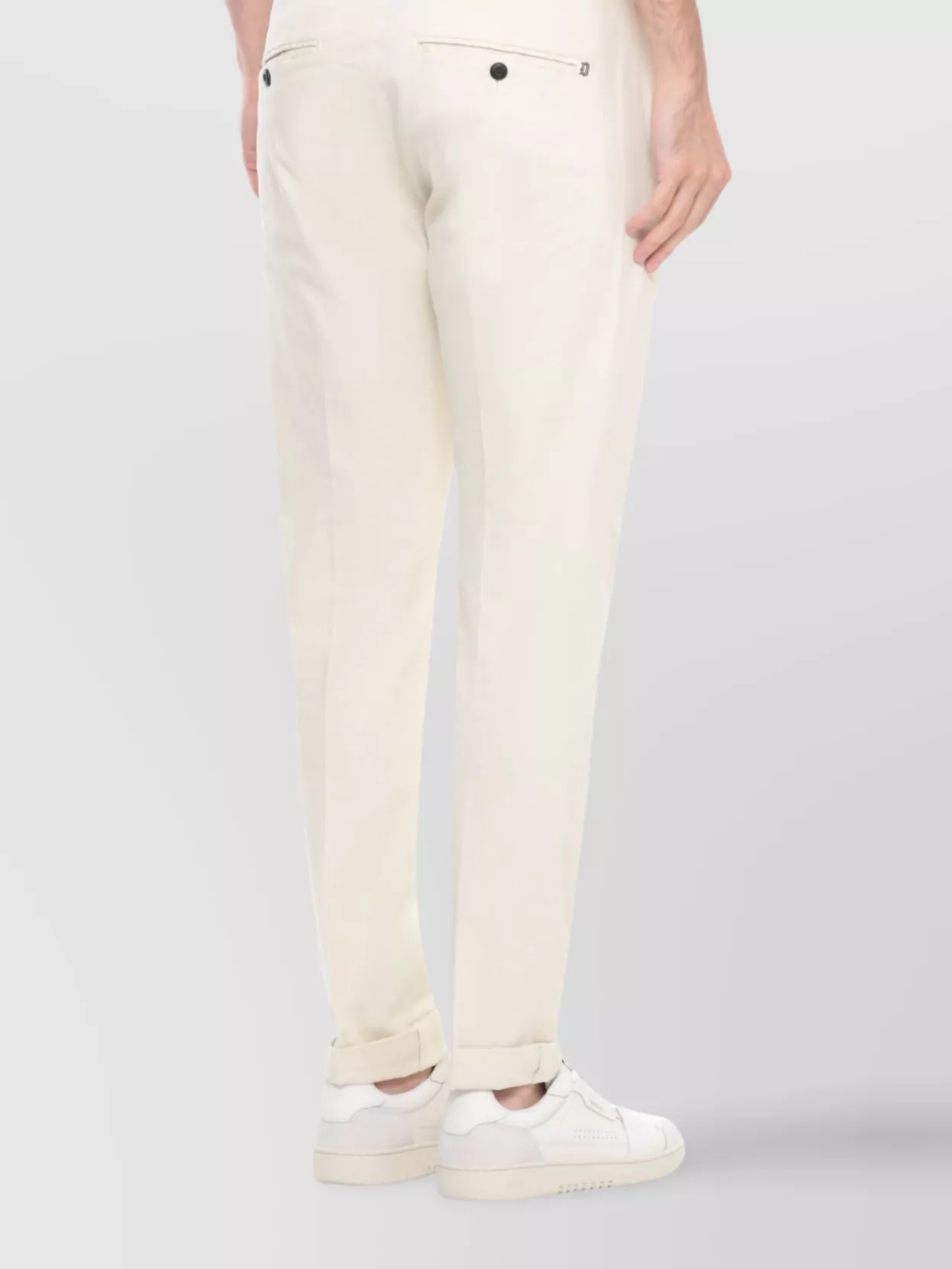 Dondup Straight Trousers With Pockets And Cuffed Hem