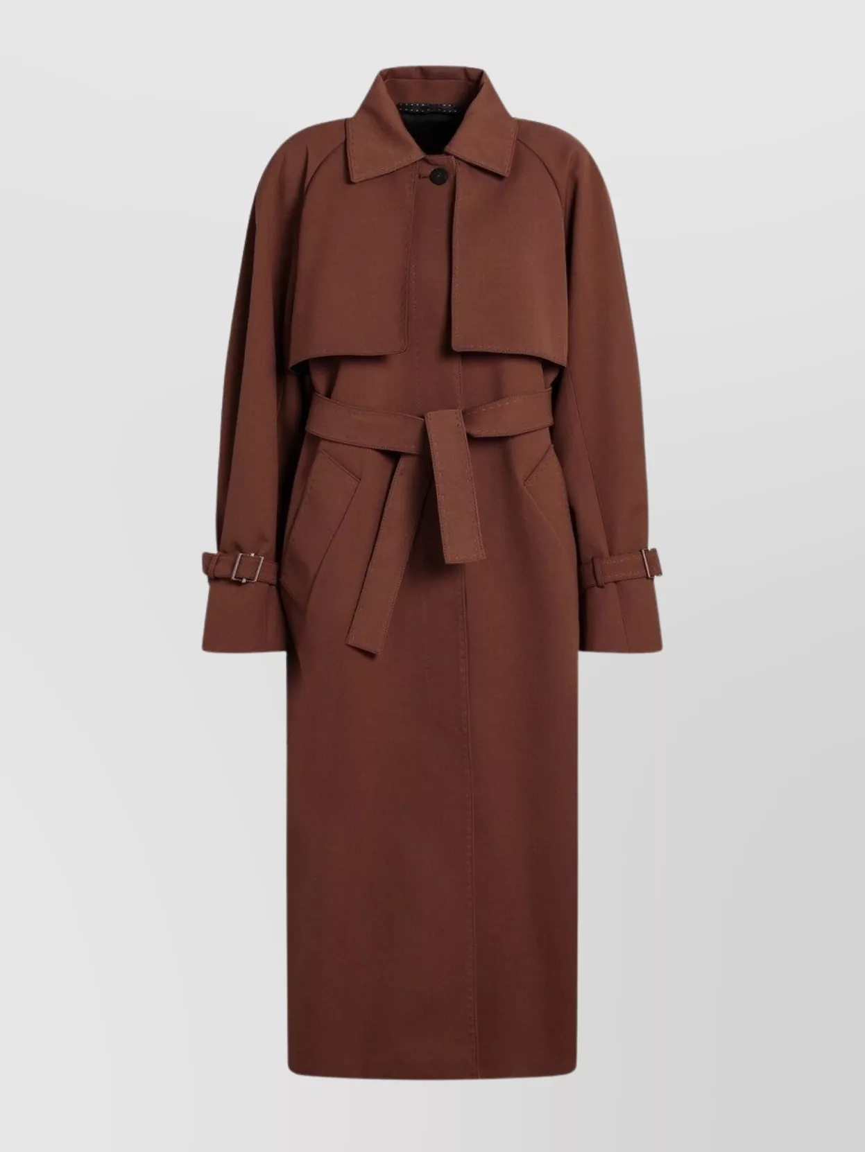 Max Mara Trench Coat Waterproof Adjustable Cuffs In Brown