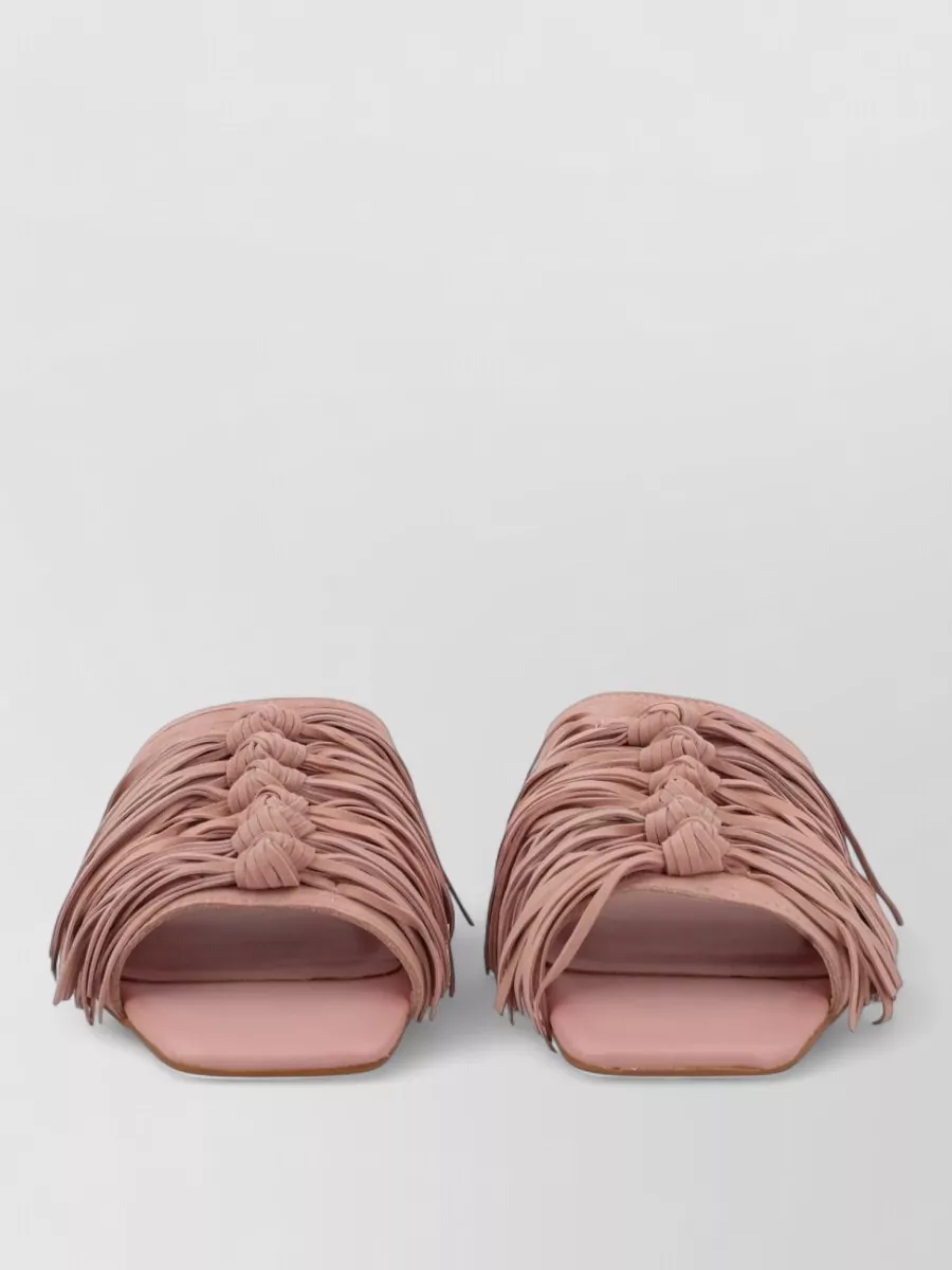 Ash leather slides