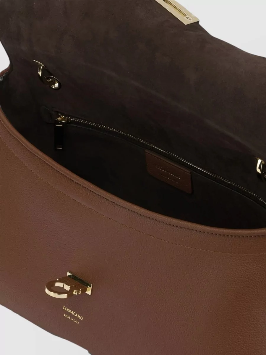 Ferragamo Gancini Leather Shoulder Bag