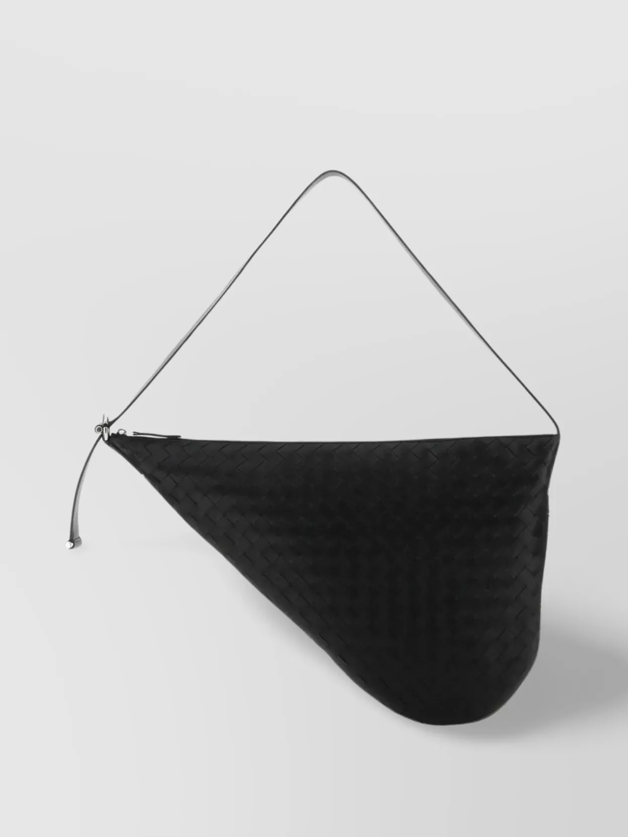 Shop Bottega Veneta Leather Shoulder Bag Woven Motif