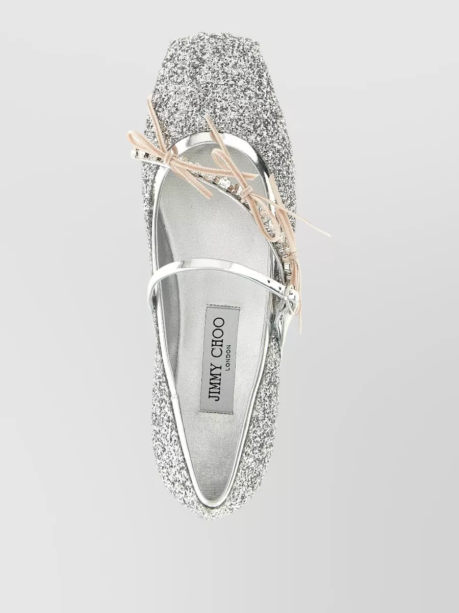 Jimmy Choo Glitter Fabric Ballet Flats