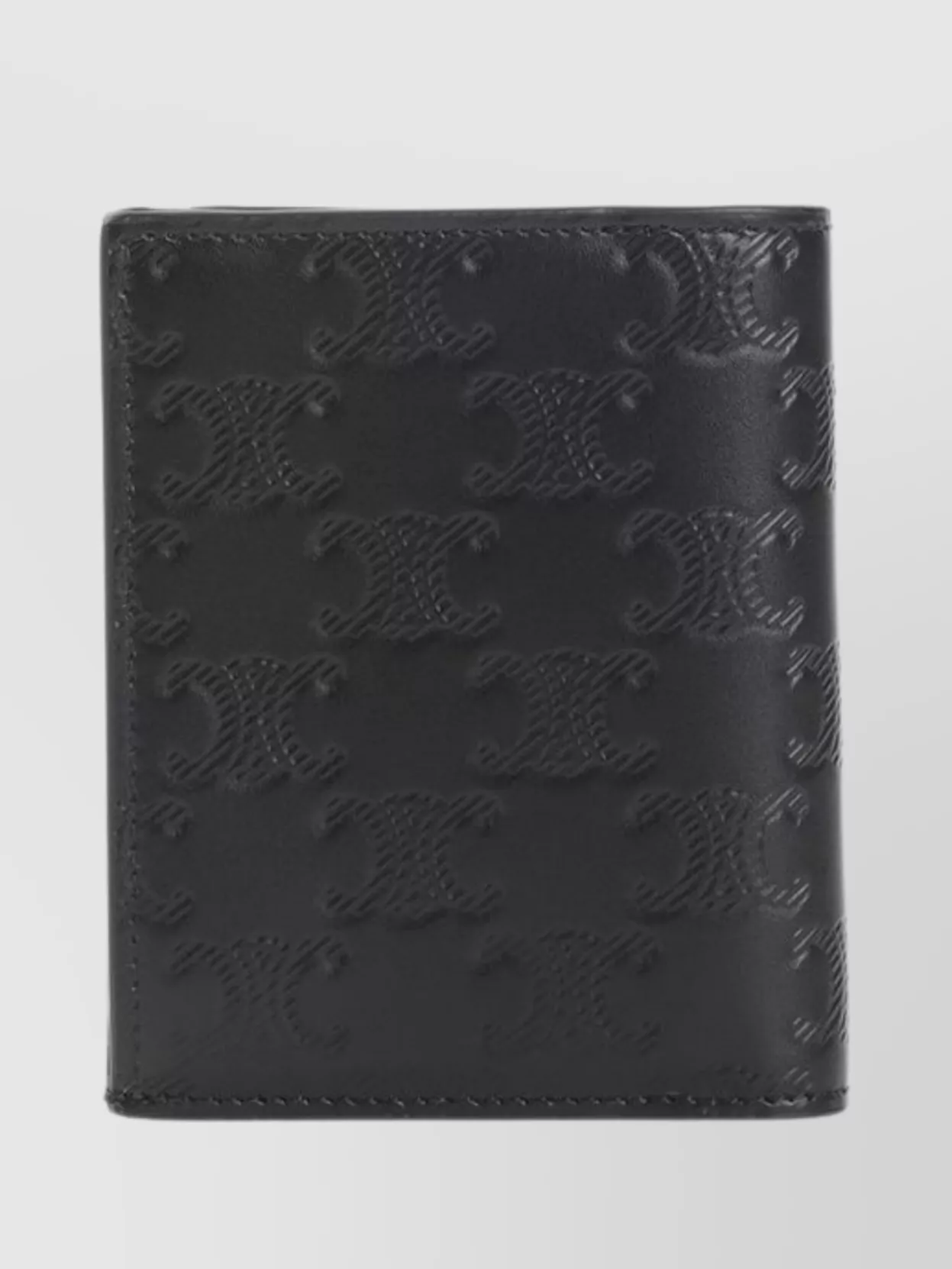 Celine Logo Embossé Compact Wallet With Zip Pocket