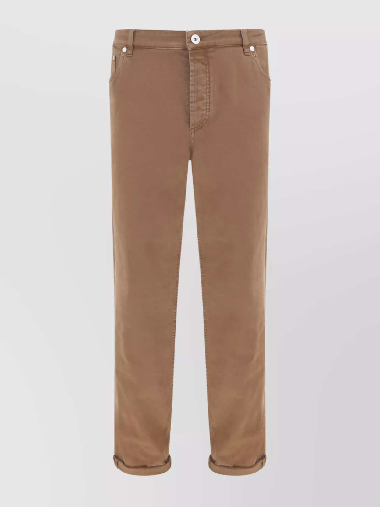 Shop Brunello Cucinelli Cotton Denim Trousers Back Pockets