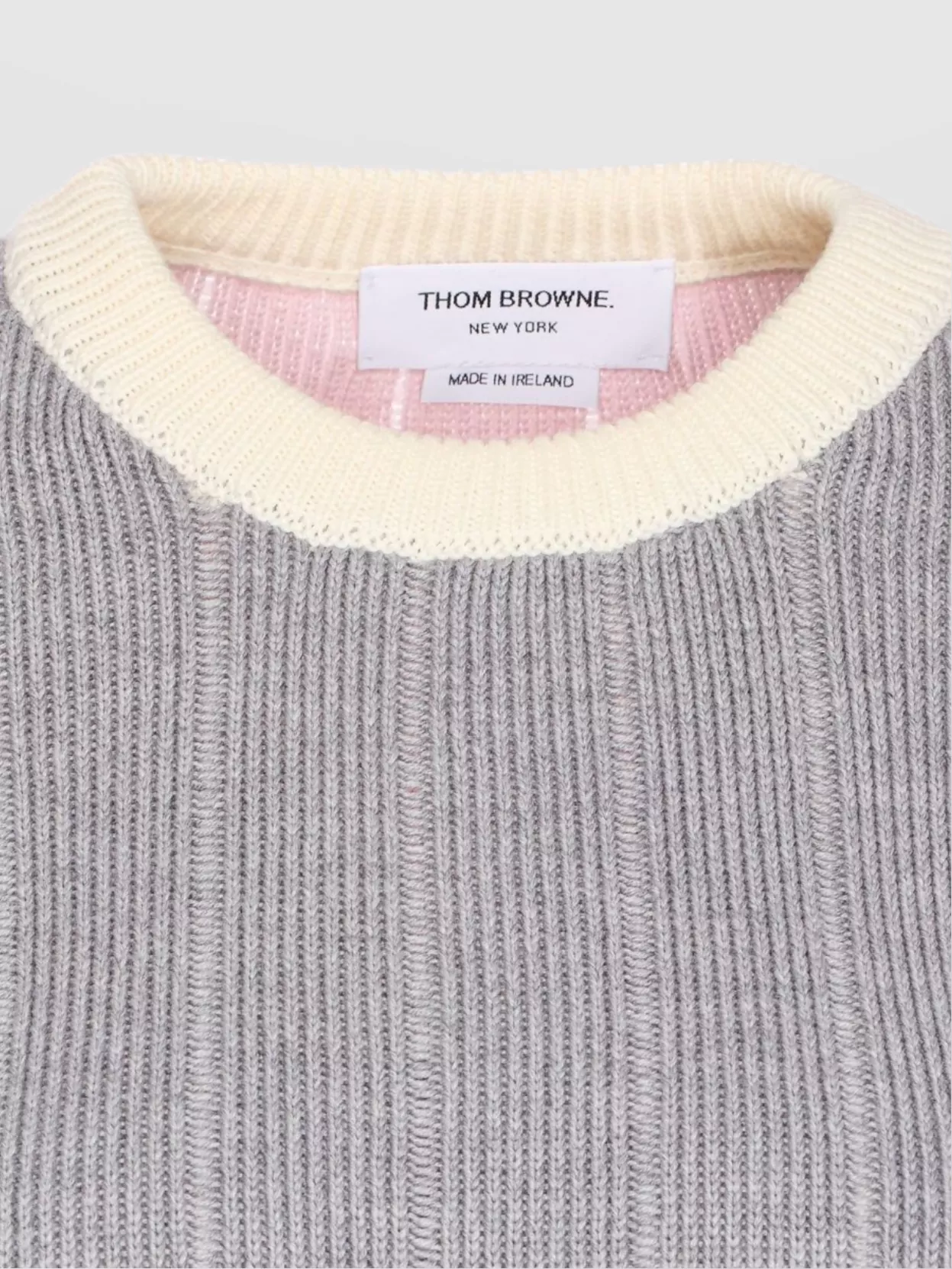 Thom Browne Knitwear Crew Neck Ribbed Texture Pullover