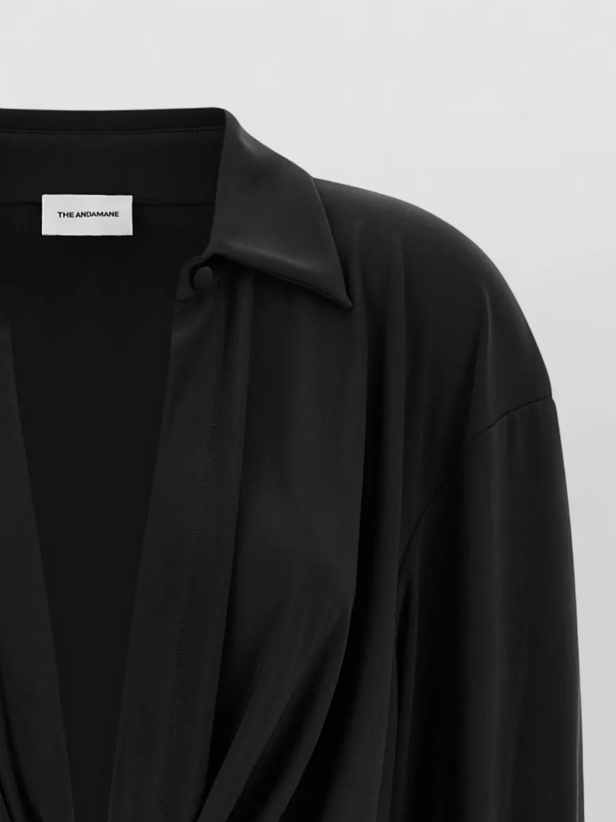The Andamane Draped V-Neck Mini Dress