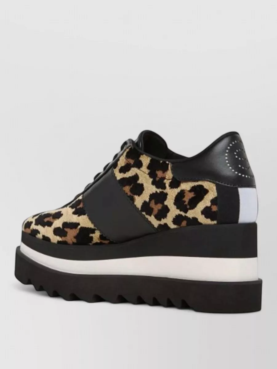 Stella Mccartney Elyse Leopard Wedge Sneakers