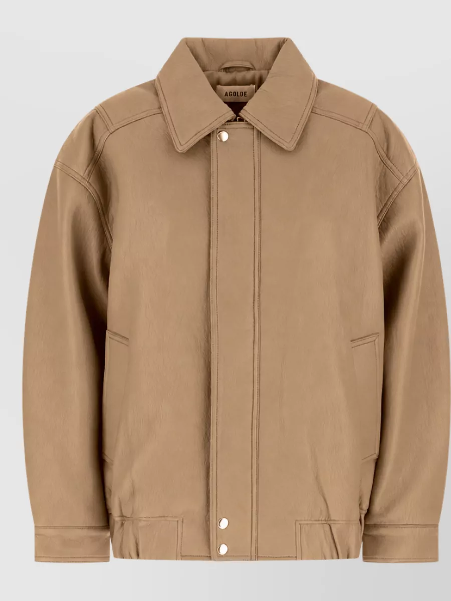 Agolde Leather Single-Breasted Coat