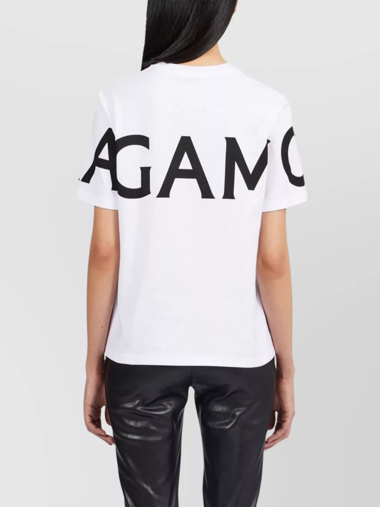 Ferragamo Logo Print Cotton T-Shirt With Round Neck