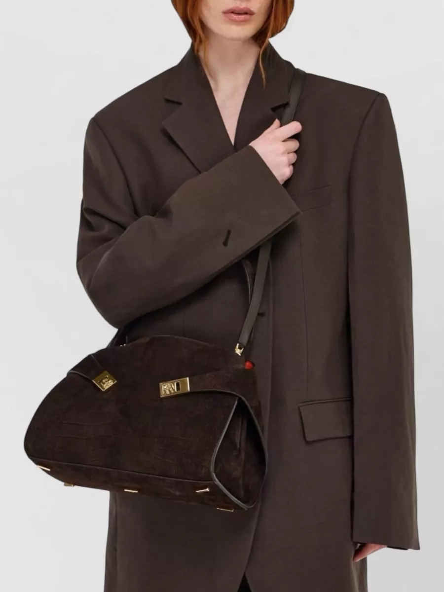 Ferragamo The Hug Bag Small Suede Leather Tote Bag