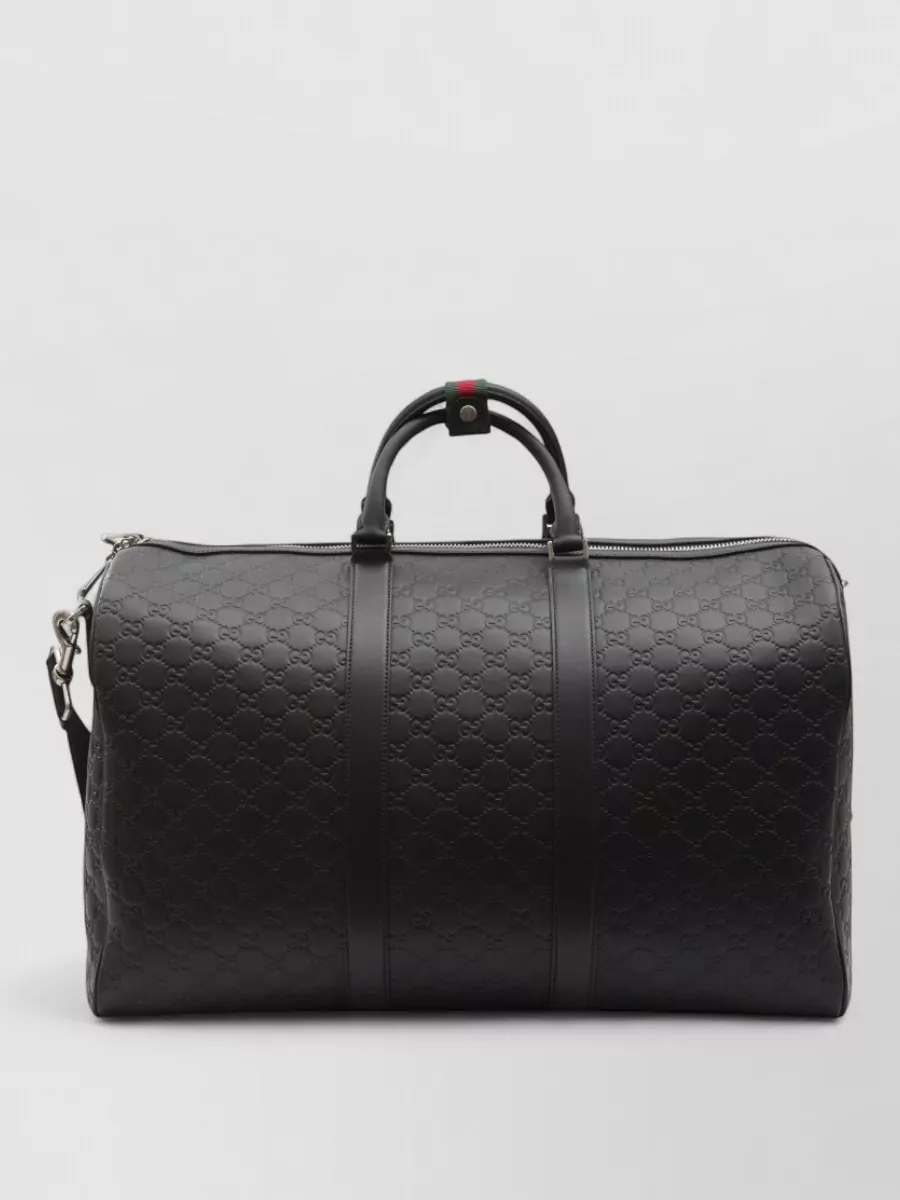 Gucci Gg Enblem Large Leather Duffle Bag