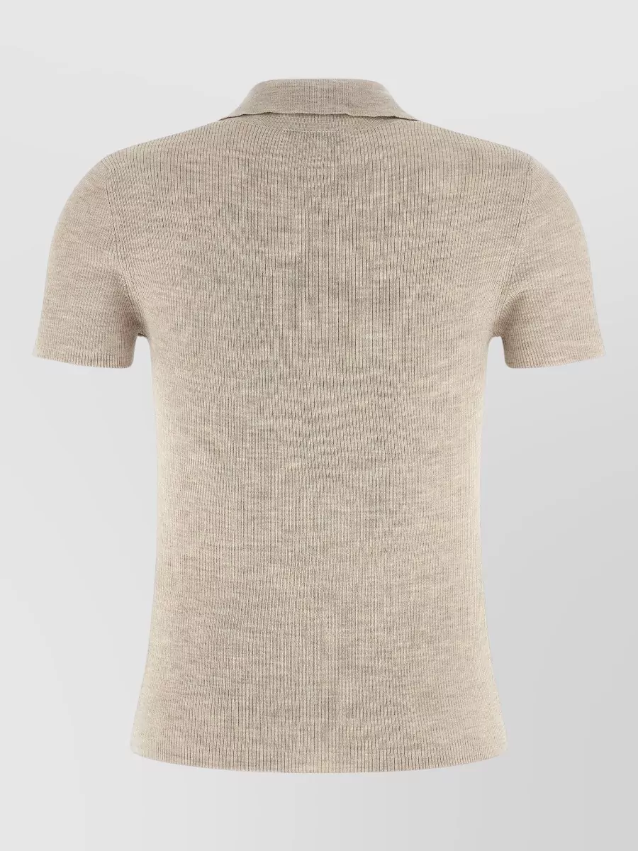 Max Mara Mxmalbero Ribbed Polo Shirt V Neck