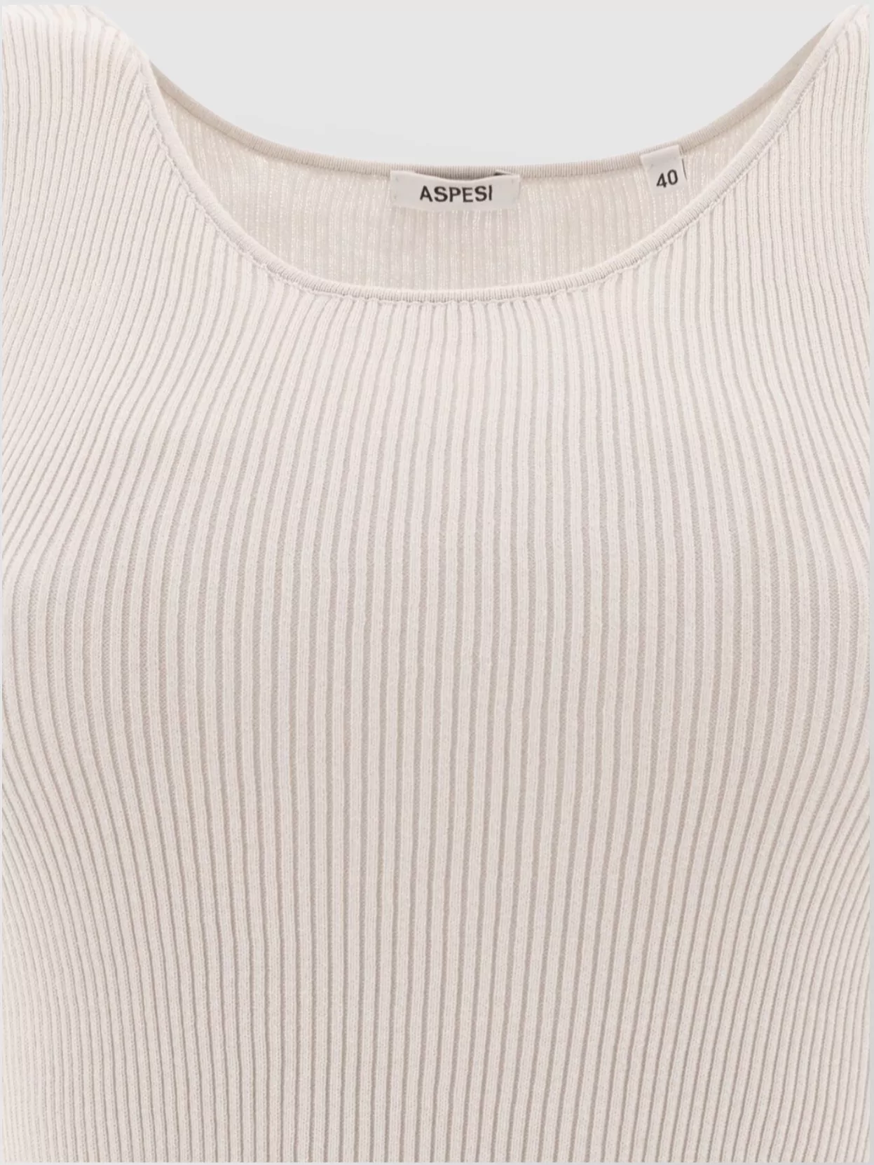 Shop Aspesi Ribbed Scoop Neck Sleeveless Stretch Top