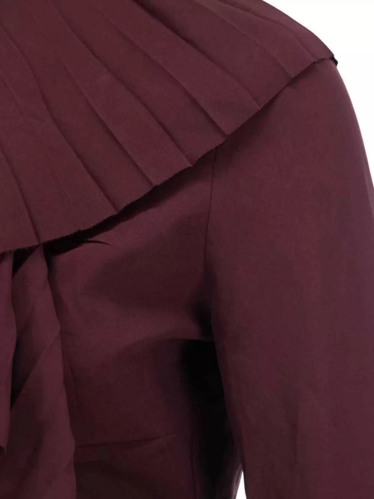 Alexander Mcqueen Pleated Long Sleeve Wide Collar Ruffled Top
