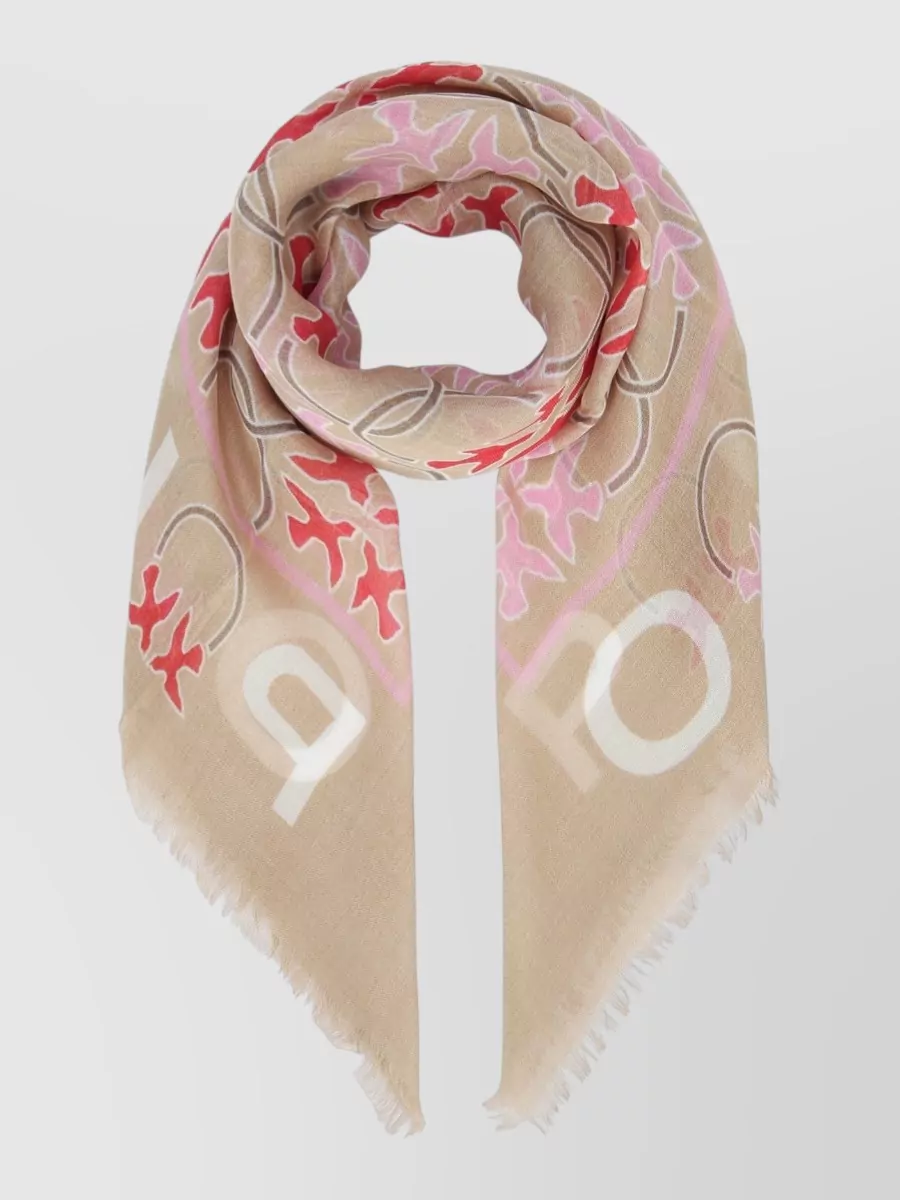 Pinko Logo-Print Scarf