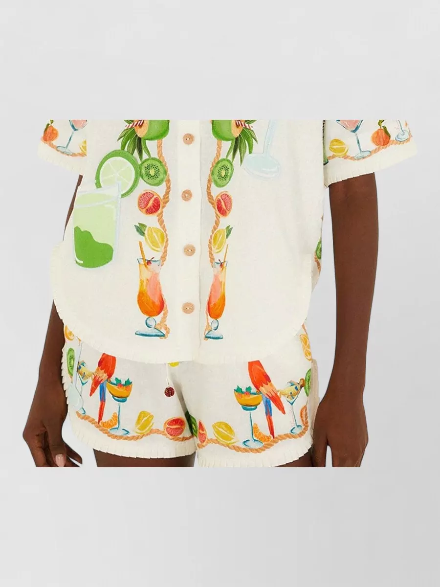 Farm Rio Embroidered short-sleeve shirt