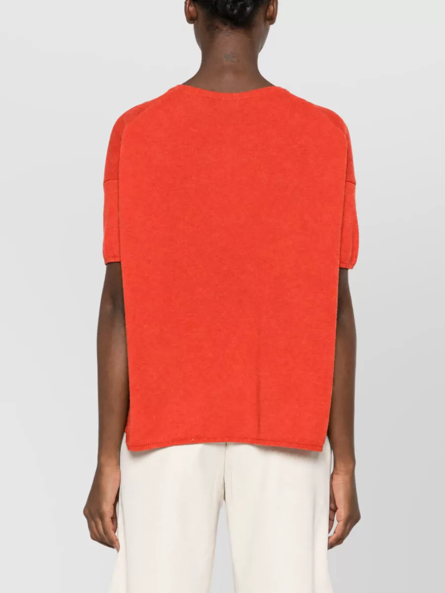 Ct Plage Cashmere Fine-Knit Crew-Neck Short-Sleeve Top