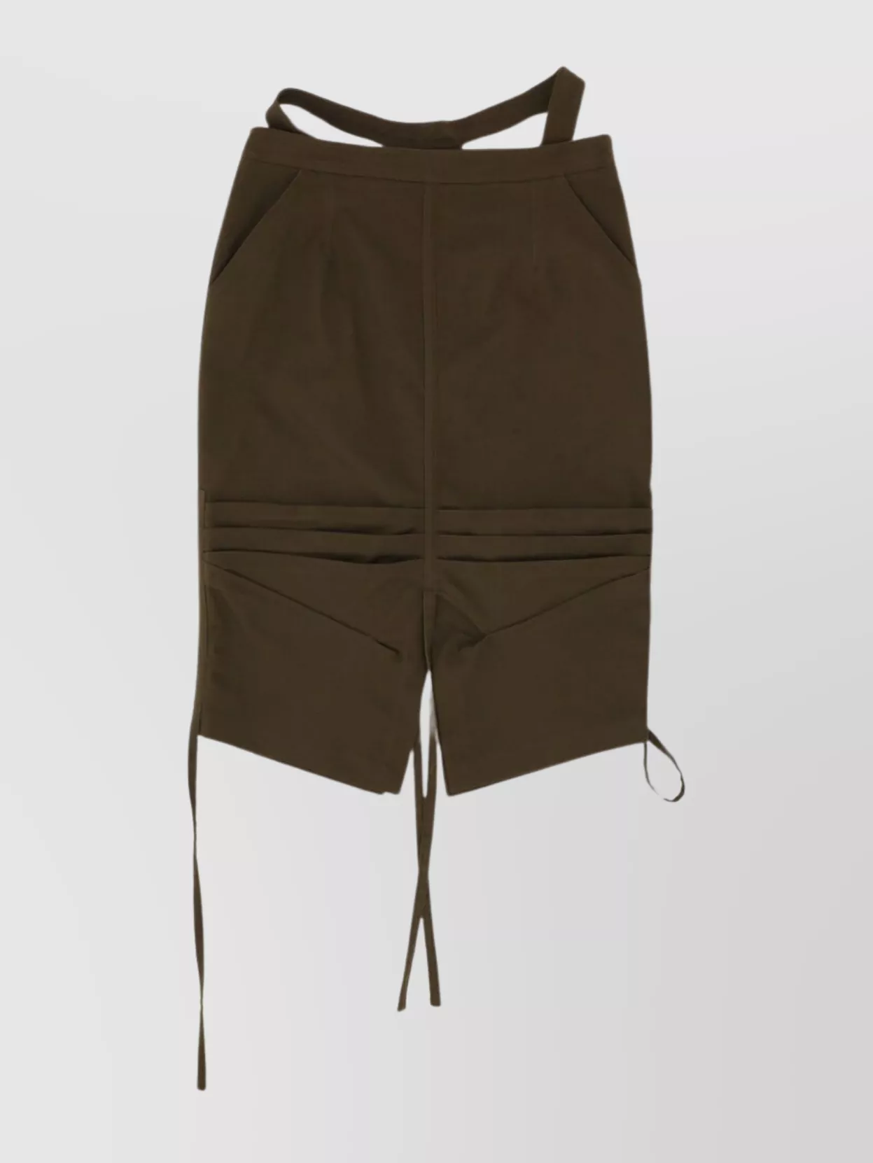 Shop Andreädamo Belted High Waist Midi Skirt With Front Slit