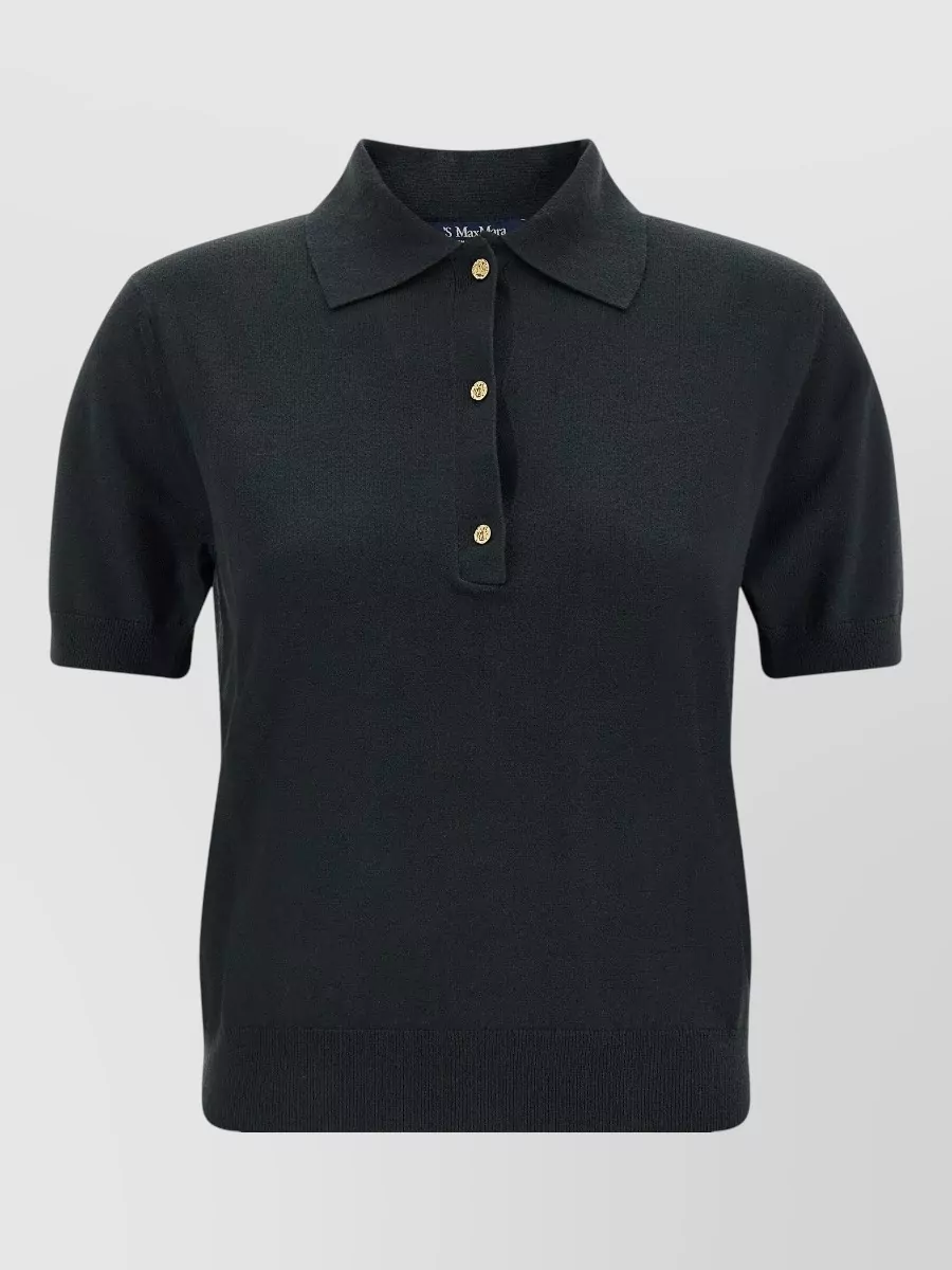 S Max Mara Silk cashmere knit polo shirt