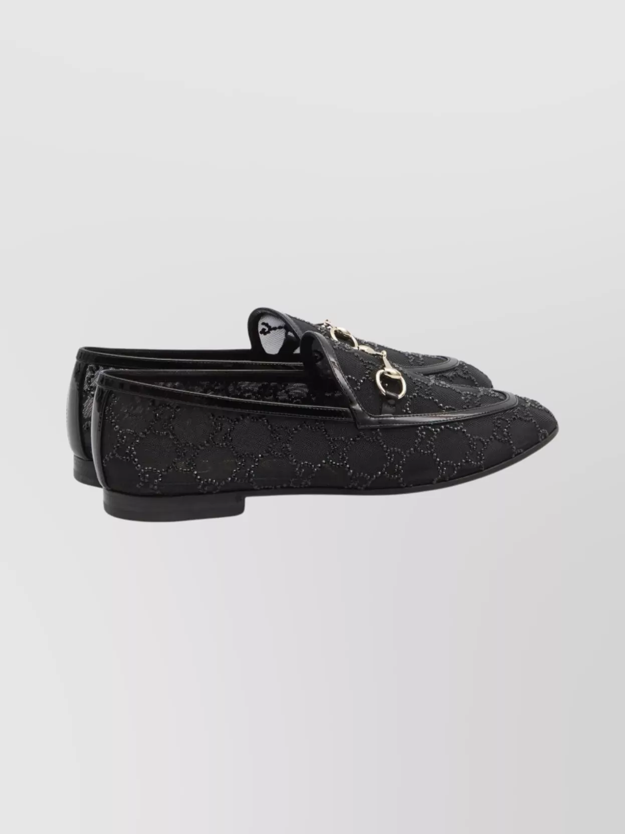 Gucci Jordaan Gg Crystal Lace Loafers