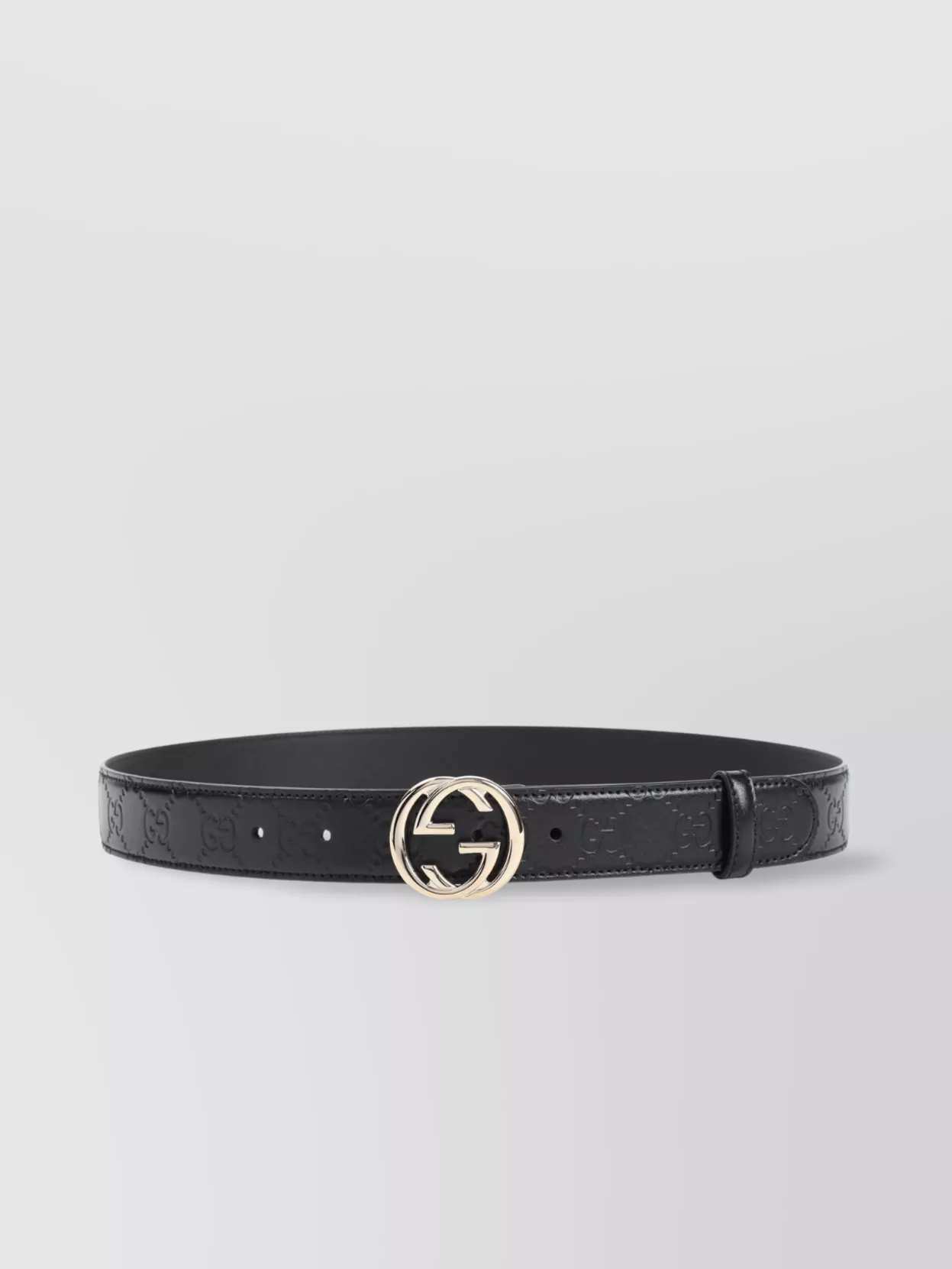 Gucci Adjustable Gg Logo Pattern Belt In Black
