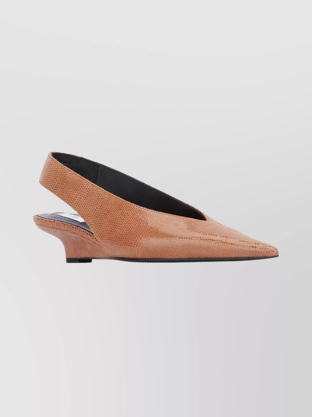 Totême Pointed Toe Slingback Ballerina Shoes In Brown