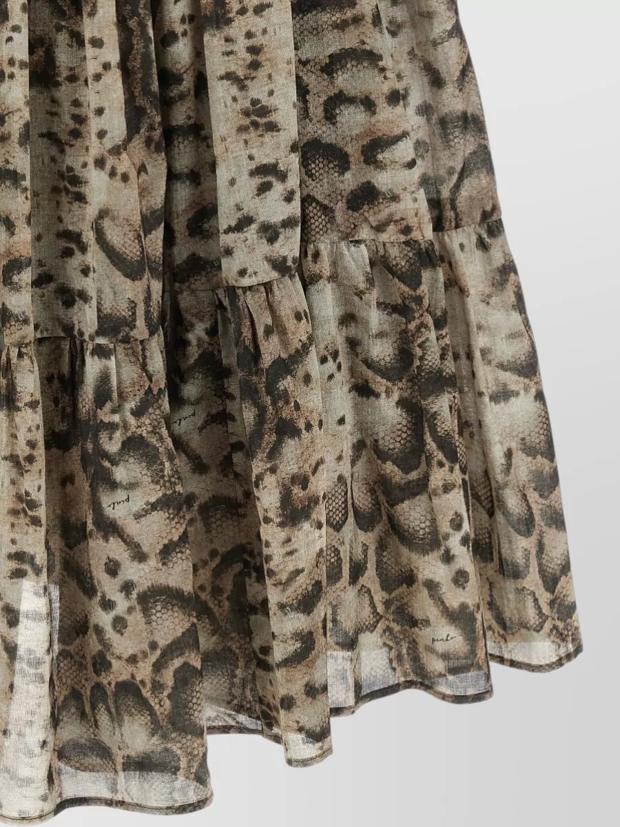 Pinko Snake-Print Sleeveless V-Neck Mini Dress