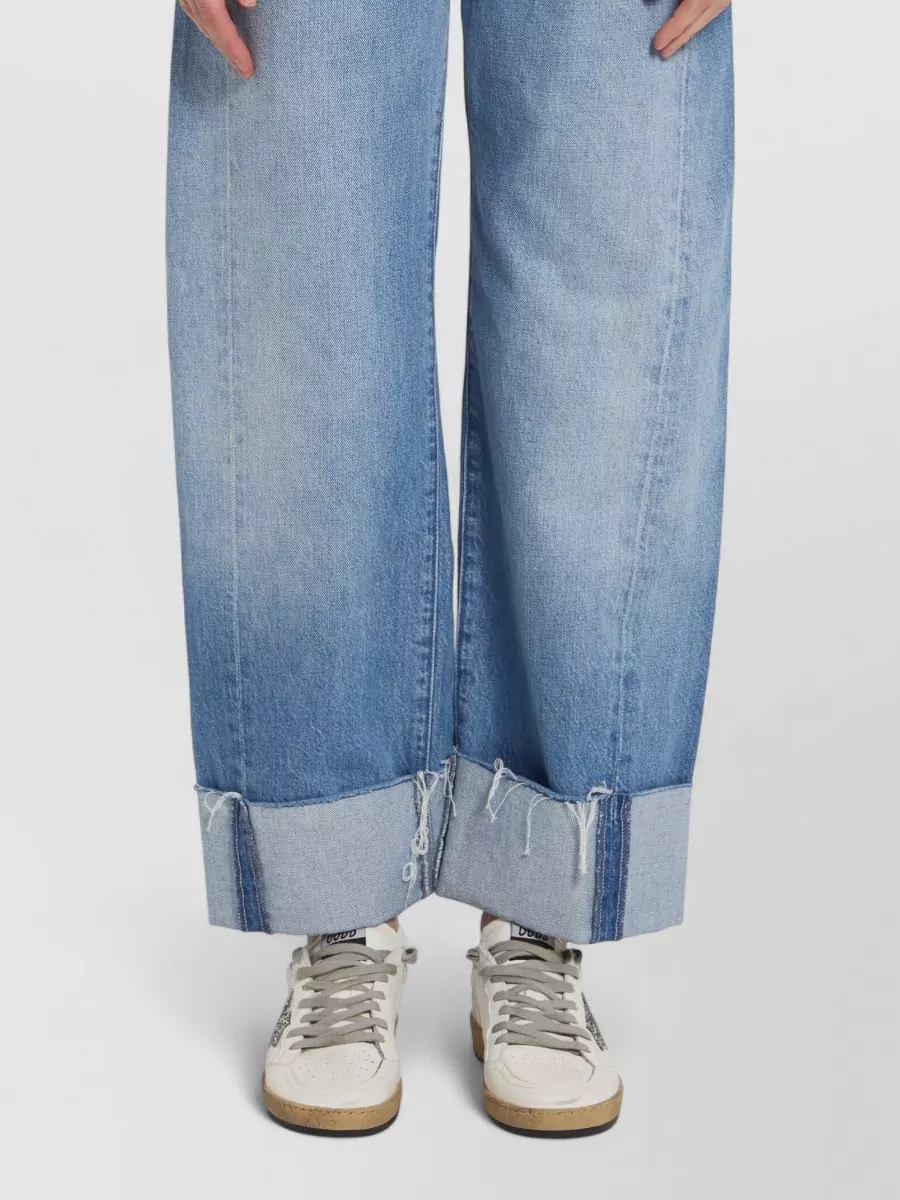 Mother Denim high-rise wide-leg cropped jeans