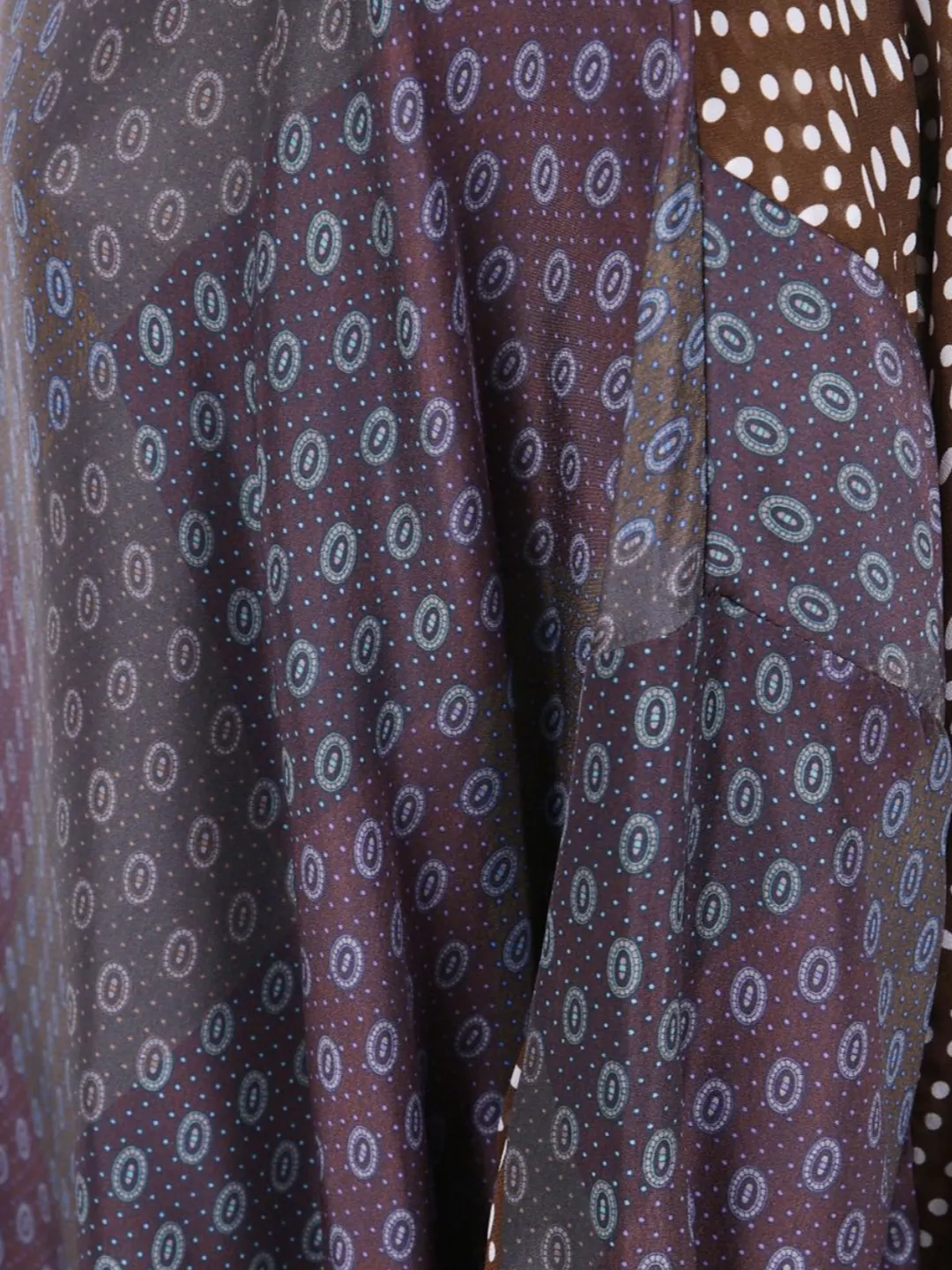 Dries Van Noten Mixed Patterns Long Sleeve Relaxed Top In Purple