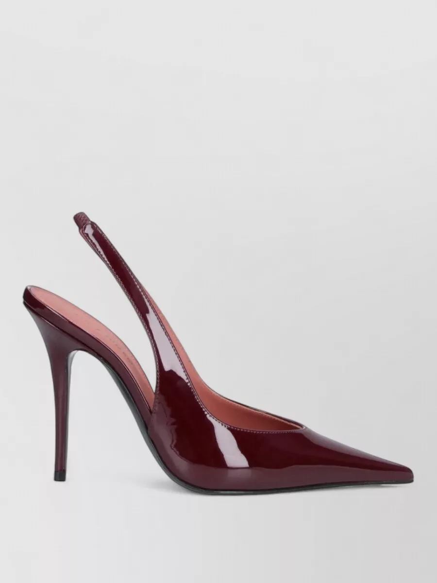 Amina Muaddi Patent Leather Slingback Pumps