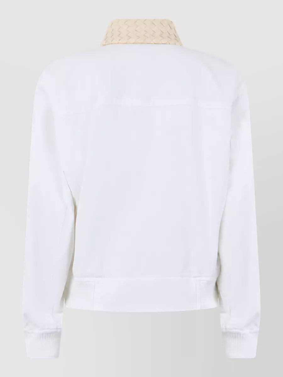 Bottega Veneta Leather Trim Bomber Jacket