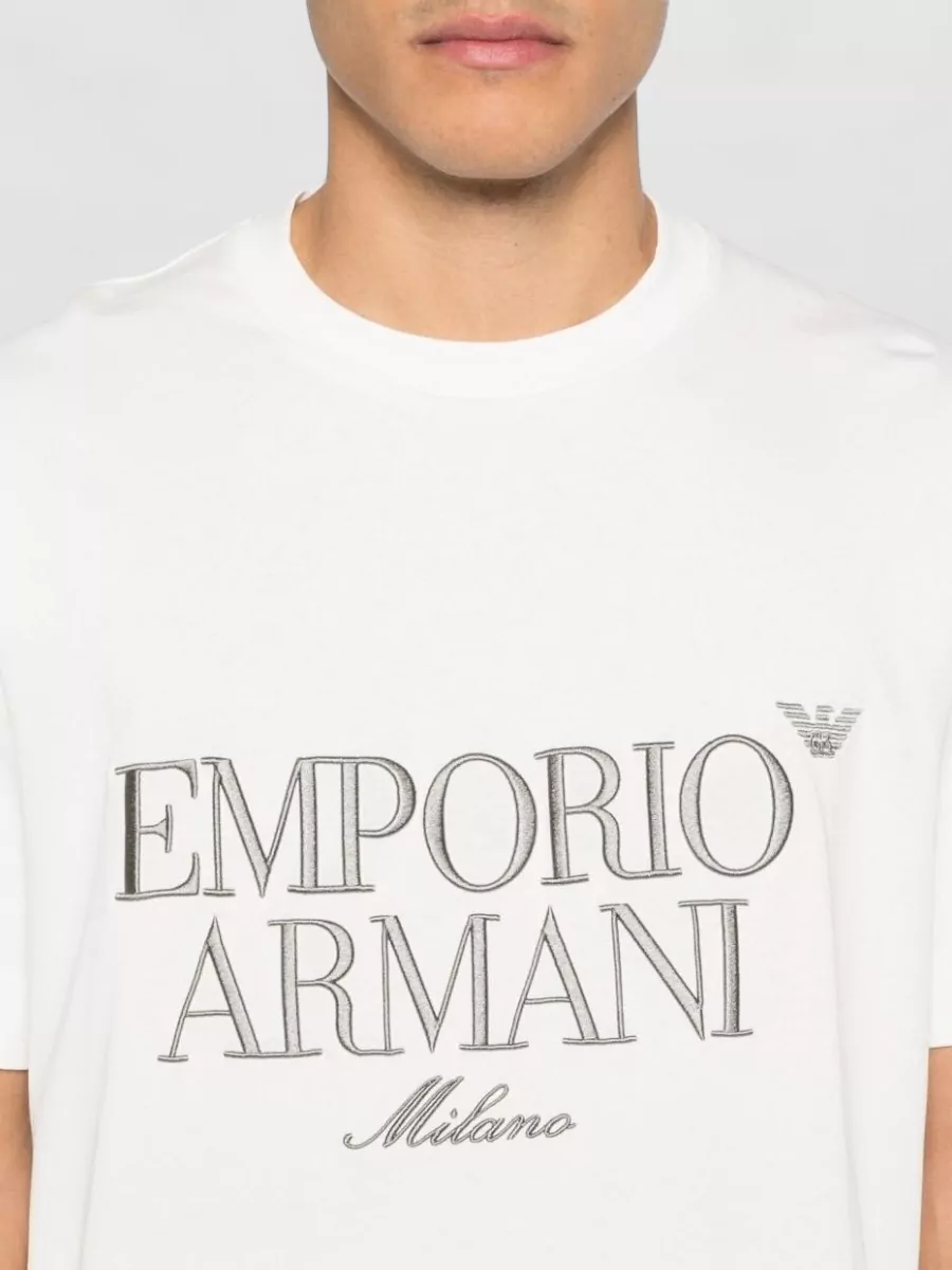 Emporio Armani Cotton Logo T Shirt Crew Neck