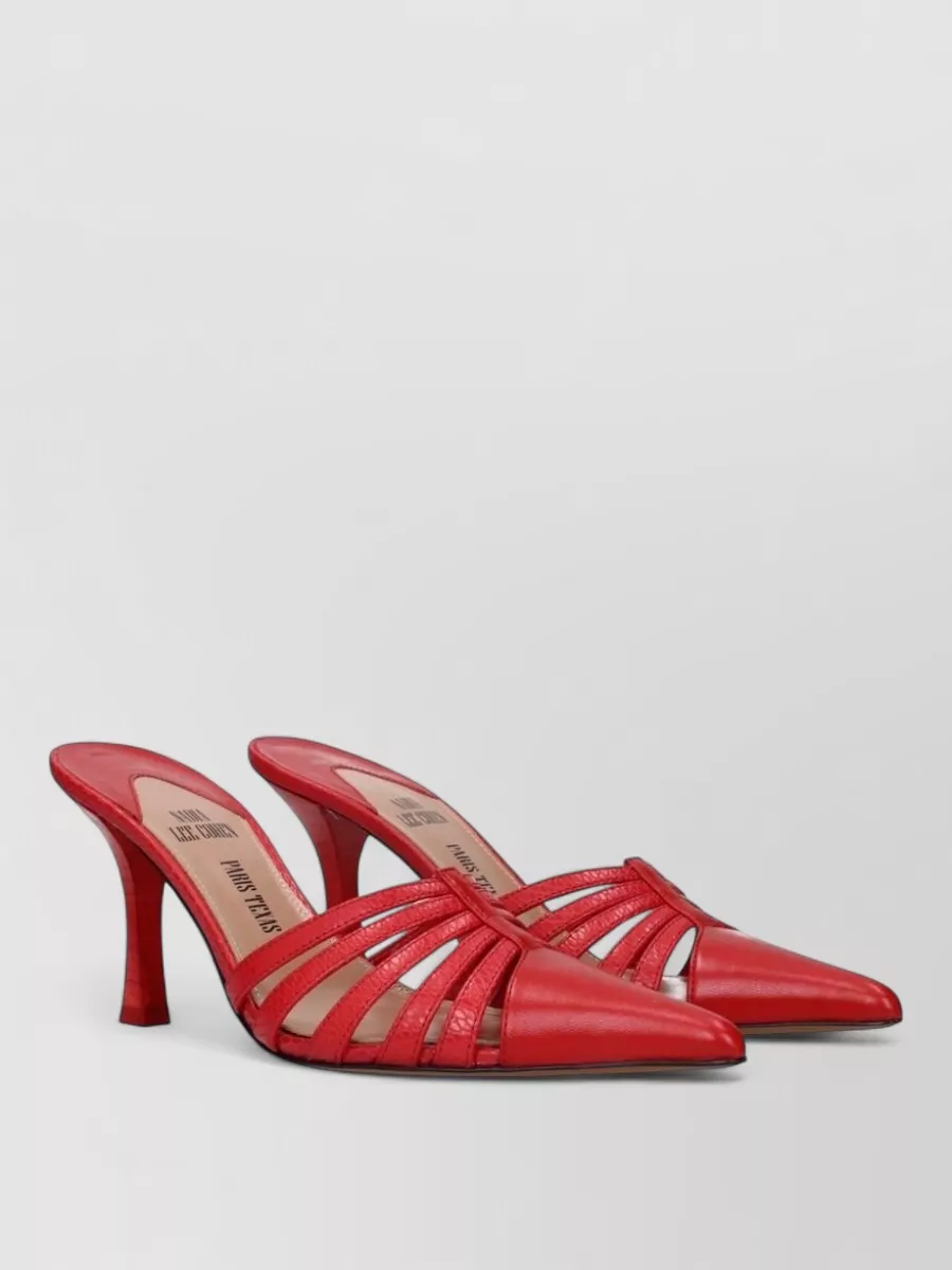 Paris Texas leather stiletto heel mules