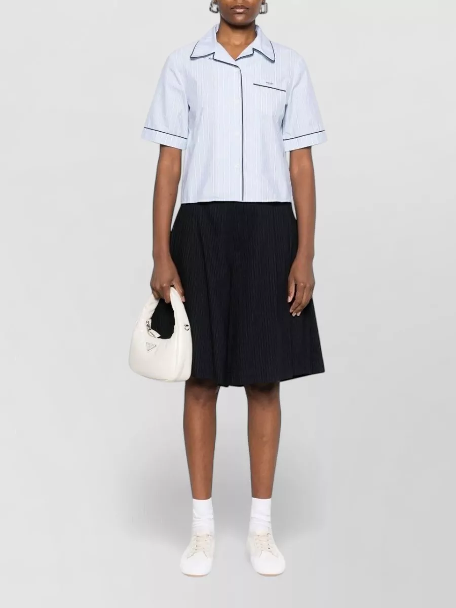 Prada Cotton Logo-Embroidered Loungewear Shirt