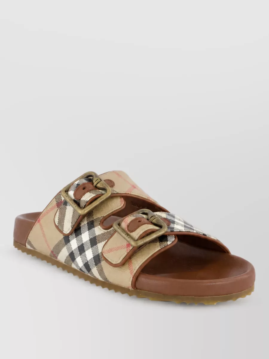 Burberry leather slides