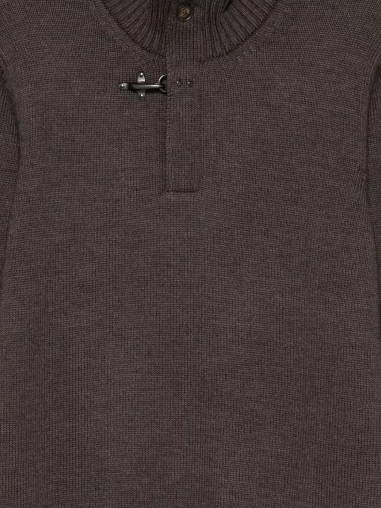 Fay Wool Turtleneck Sweater With Button Detail And Elbow Patches