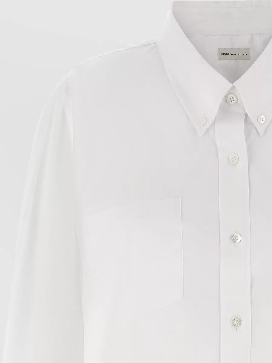 Dries Van Noten Cotton Poplin Loose-Fit Long-Sleeve Shirt