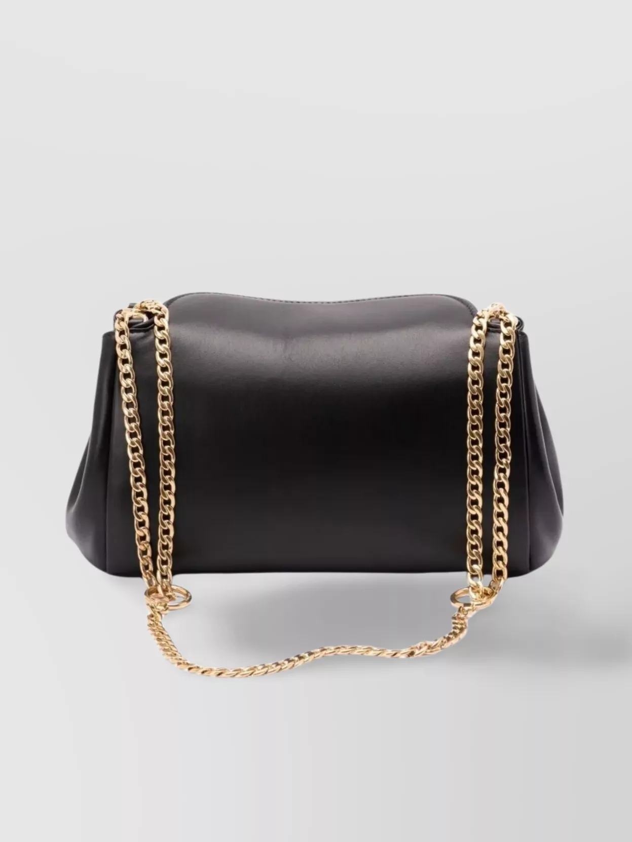 Prada Small Leather Shoulder Bag With Chain Strap In Black
